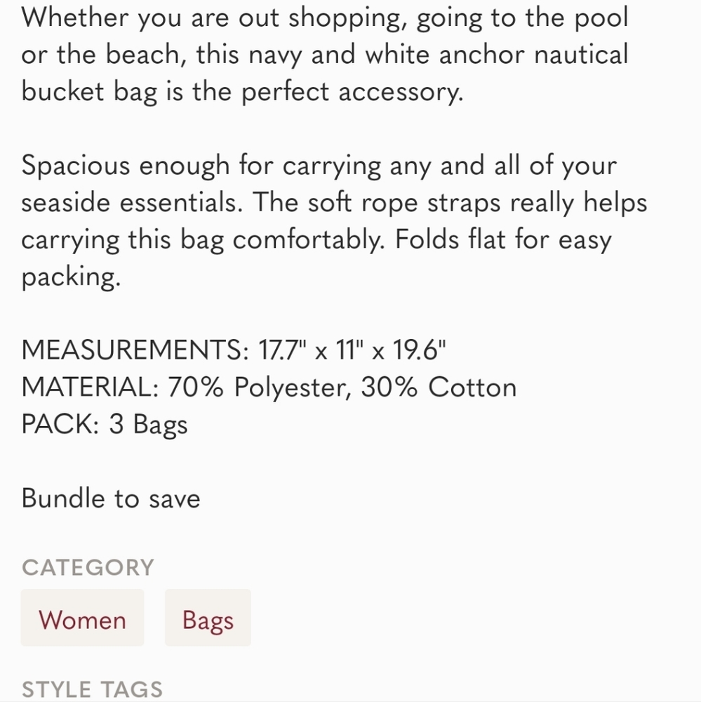 Nautical bucket bag - Picture 9 of 9